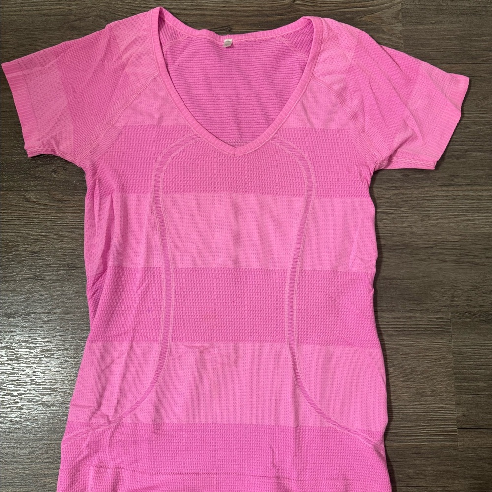 Pink Lululemon Short Sleeve Shirt